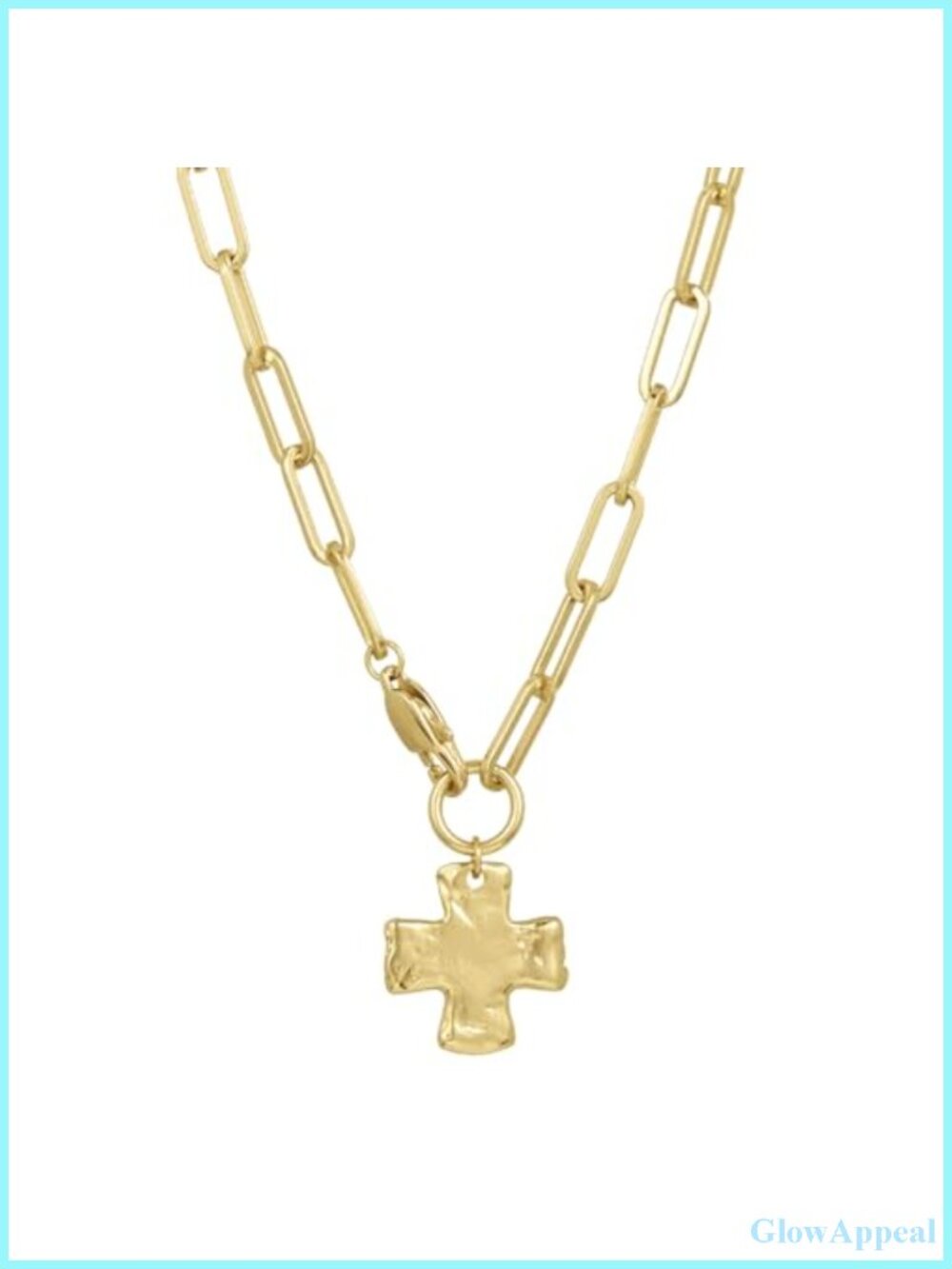 Chunky Cross Chain Necklace Waterproof PVD Coated Hypoallergenic Lobster Clasp